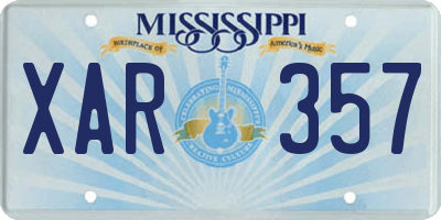 MS license plate XAR357