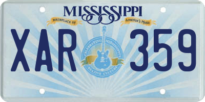 MS license plate XAR359