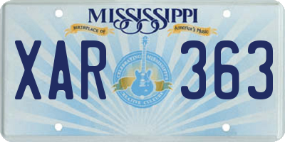 MS license plate XAR363