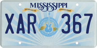 MS license plate XAR367