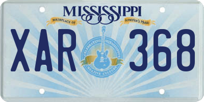 MS license plate XAR368