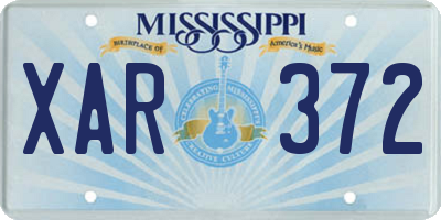 MS license plate XAR372