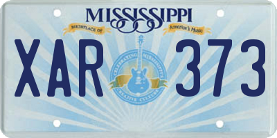 MS license plate XAR373