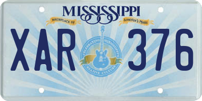MS license plate XAR376