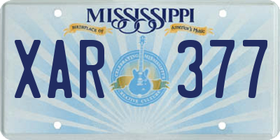 MS license plate XAR377