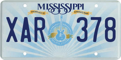 MS license plate XAR378