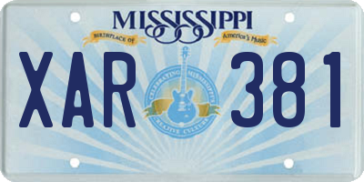 MS license plate XAR381