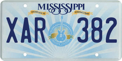 MS license plate XAR382