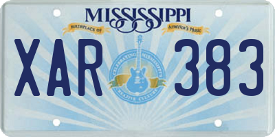 MS license plate XAR383