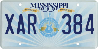 MS license plate XAR384