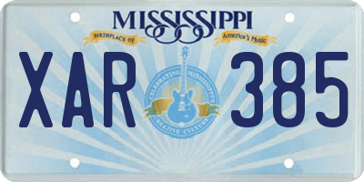 MS license plate XAR385
