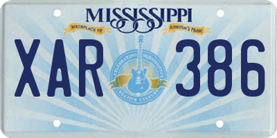 MS license plate XAR386