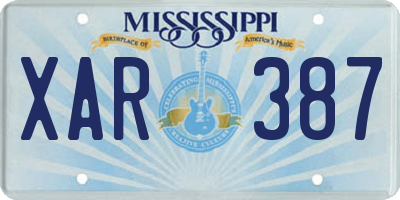 MS license plate XAR387