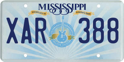 MS license plate XAR388