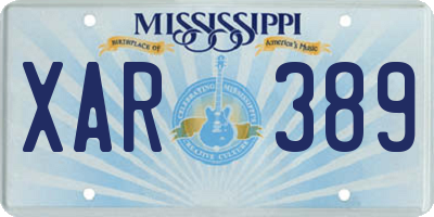 MS license plate XAR389