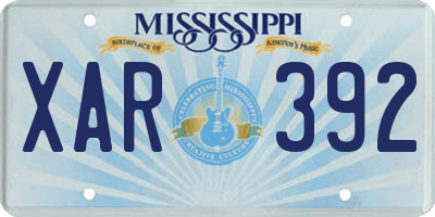 MS license plate XAR392