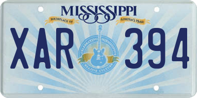 MS license plate XAR394