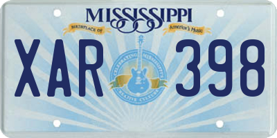 MS license plate XAR398