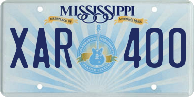 MS license plate XAR400