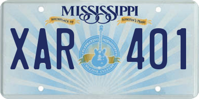 MS license plate XAR401