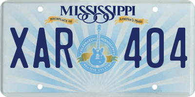 MS license plate XAR404