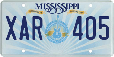 MS license plate XAR405