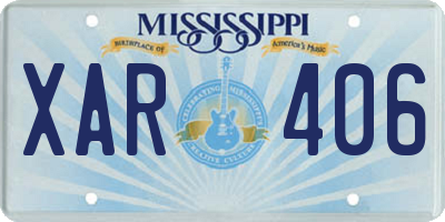 MS license plate XAR406