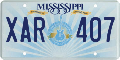 MS license plate XAR407