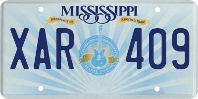 MS license plate XAR409