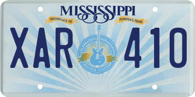 MS license plate XAR410