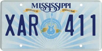 MS license plate XAR411