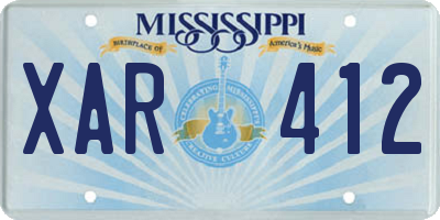 MS license plate XAR412