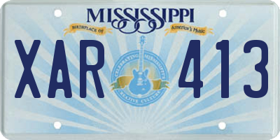 MS license plate XAR413