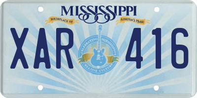 MS license plate XAR416