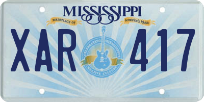 MS license plate XAR417