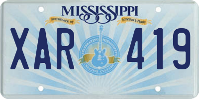 MS license plate XAR419