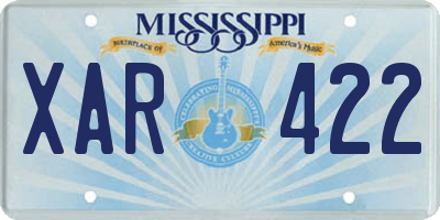 MS license plate XAR422