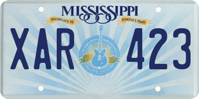 MS license plate XAR423