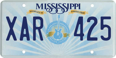 MS license plate XAR425