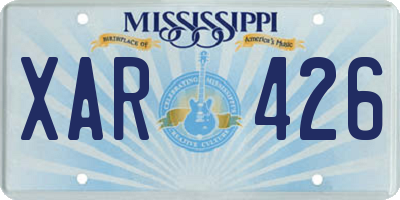 MS license plate XAR426