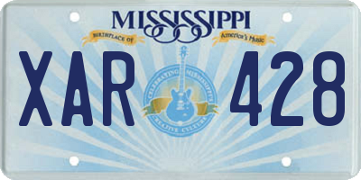 MS license plate XAR428