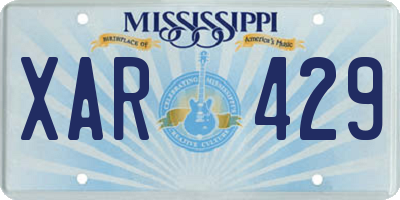 MS license plate XAR429