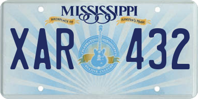 MS license plate XAR432