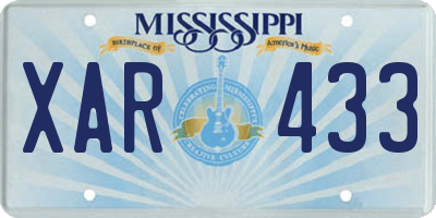 MS license plate XAR433