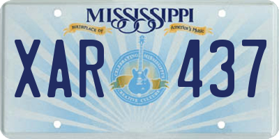 MS license plate XAR437