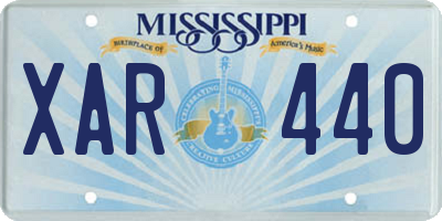 MS license plate XAR440