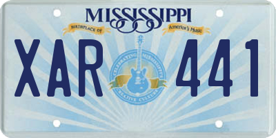MS license plate XAR441