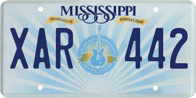 MS license plate XAR442