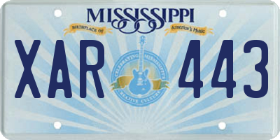 MS license plate XAR443