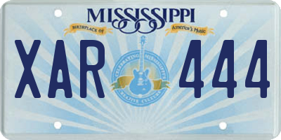 MS license plate XAR444